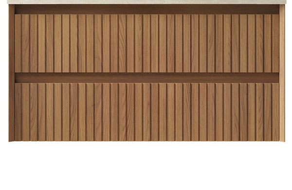 English Elm Tilley Floating Bathroom Vanity Cabinet 36 Inch Oak Woodgrain with Two Drawers W2615P404177