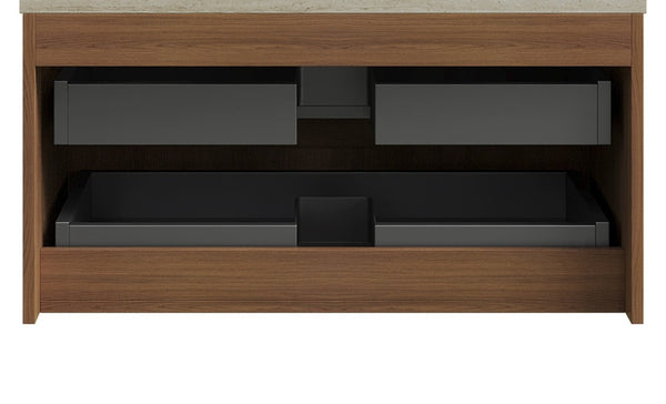 English Elm Tilley Floating Bathroom Vanity Cabinet 36 Inch Oak Woodgrain with Two Drawers W2615P404177