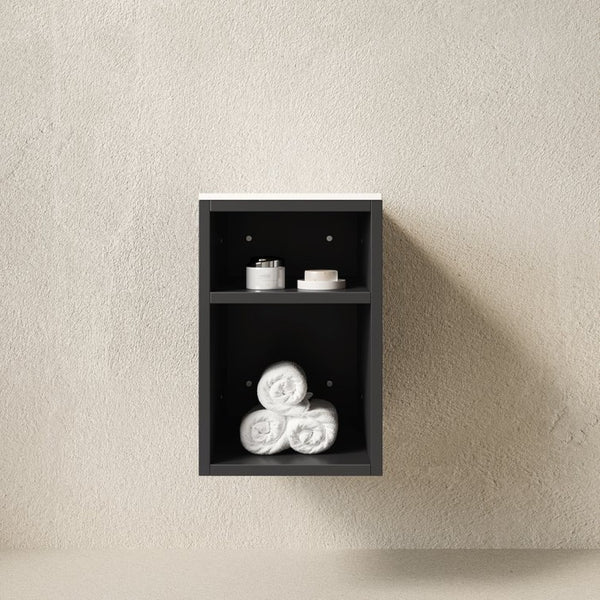 English Elm Tia Wall Mounted Narrow Cabinet Carrara Sintered Stone Shelves Spa Bath Storage W2615P406524