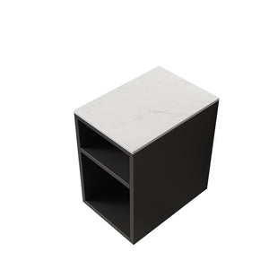 English Elm Tia Wall Mounted Narrow Cabinet Carrara Sintered Stone Shelves Spa Bath Storage W2615P406524