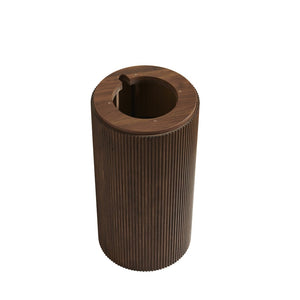 English Elm Jinbo Fluted Cylindrical Freestanding Bathroom Cabinet Solid Wood Walnut Sculptural Storage Dark Walnut W2615P406534