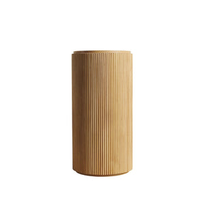 English Elm Jinbo Fluted Cylindrical Freestanding Bathroom Cabinet Solid Wood Walnut Sculptural Storage Natural Wood W2615P406535