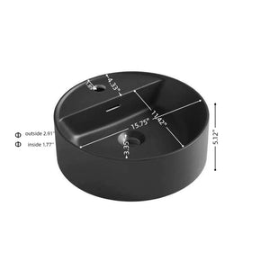 English Elm Jinbo Matte Black Round Vessel Sink Solid Surface Artificial Marble Bathroom Basin W2615P406541