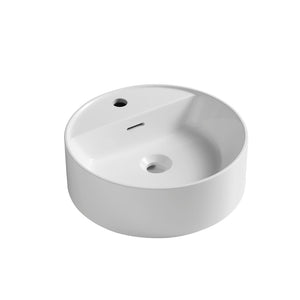 English Elm Jinbo Round Vessel Sink Solid Surface Artificial Marble Above Counter Bathroom Basin W2615P406542