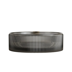 English Elm Sonny Crystal Glass Vessel Sink Round Bowl with Etched Stripes for Bathroom Vanity W2615P415454