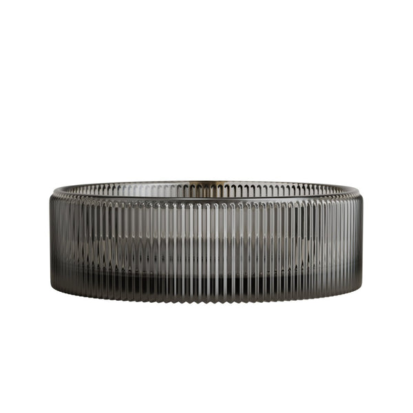 English Elm Sonny Crystal Glass Vessel Sink Round Bowl with Etched Stripes for Bathroom Vanity W2615P415454