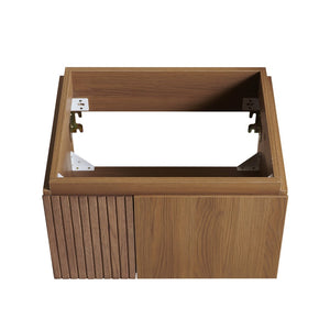 English Elm 24" Muri Oak Woodgrain Plywood Bathroom Vanity Cabinet with Soft Close Double Doors Brown Oak W2615P479140