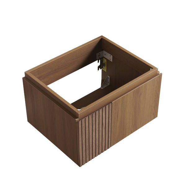 English Elm 24" Muri Oak Woodgrain Plywood Bathroom Vanity Cabinet with Soft Close Double Doors Brown Oak W2615P479140