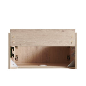 English Elm 24" Muri Oak Woodgrain Plywood Bathroom Vanity Cabinet with Soft Close Double Doors White Oak W2615P479144