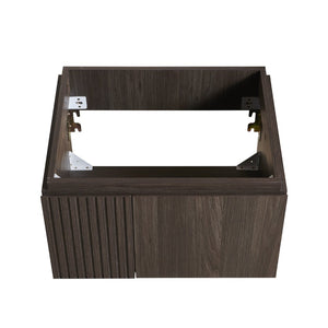 English Elm 24" Muri Oak Woodgrain Plywood Bathroom Vanity Cabinet with Soft Close Double Doors Espresso W2615P479155