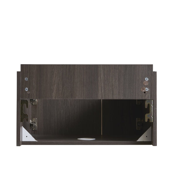 English Elm 24" Muri Oak Woodgrain Plywood Bathroom Vanity Cabinet with Soft Close Double Doors Espresso W2615P479155
