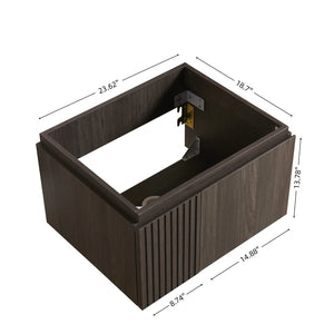 English Elm 24" Muri Oak Woodgrain Plywood Bathroom Vanity Cabinet with Soft Close Double Doors Espresso W2615P479155