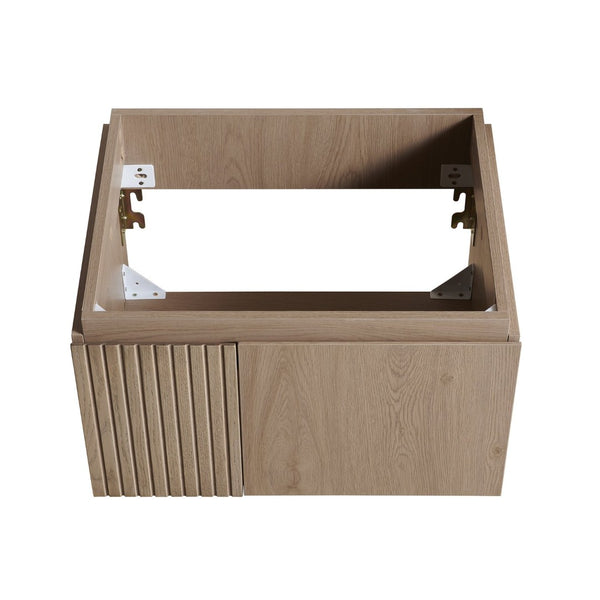 English Elm 24" Muri Oak Woodgrain Plywood Bathroom Vanity Cabinet with Soft Close Double Doors Ancient Oak W2615P479156