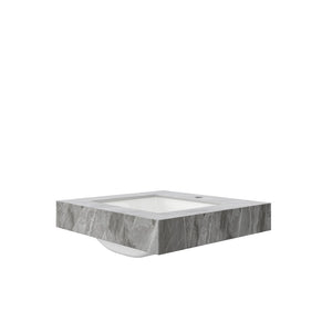 English Elm 24 Inch Sintered Stone Bathroom Countertop with Undermount Ceramic Basin Faucet Ready Light Gray One Hole W2615P479158