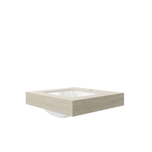 English Elm 24 Inch Sintered Stone Bathroom Countertop with Undermount Ceramic Basin Faucet Ready Beige One Hole W2615P479159