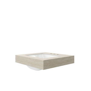 English Elm 24 Inch Sintered Stone Bathroom Countertop with Undermount Ceramic Basin Faucet Ready Beige Three Holes W2615P480139