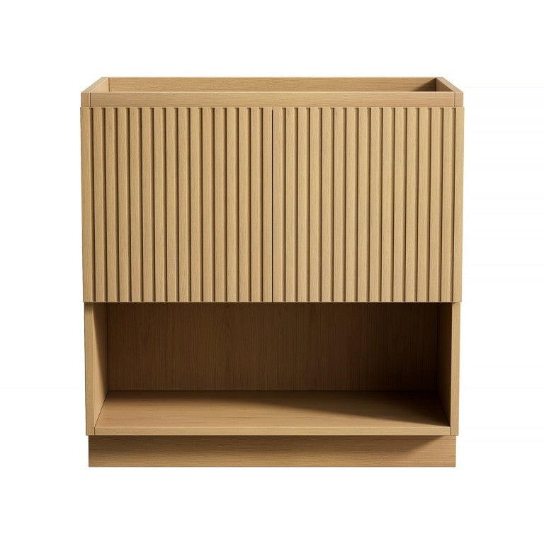 English Elm Fino Freestanding Bathroom Cabinet Plywood Build Oak Woodgrain Soft Close Doors W2615P506486