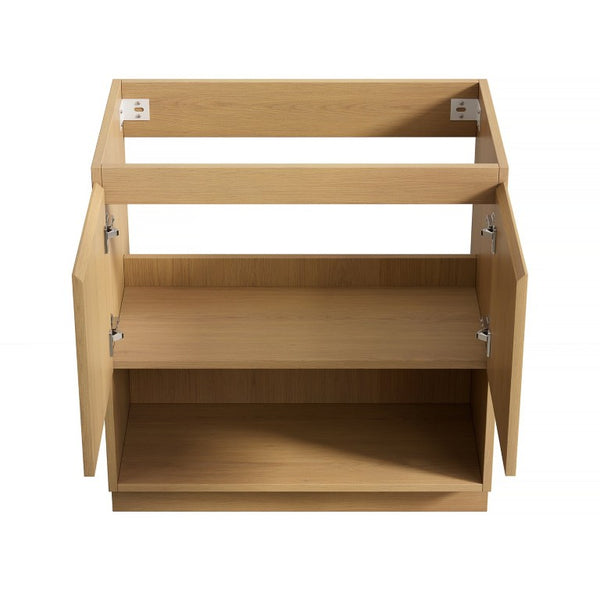 English Elm Fino Freestanding Bathroom Cabinet Plywood Build Oak Woodgrain Soft Close Doors W2615P506486