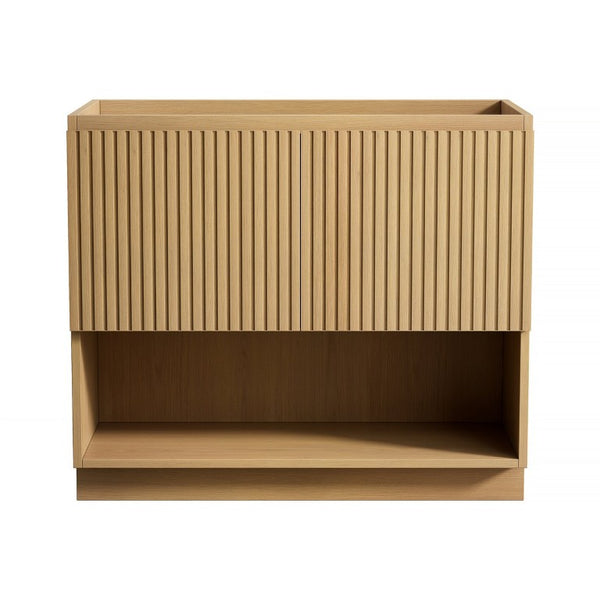 English Elm Fino Freestanding Bathroom Vanity Cabinet Oak Woodgrain Plywood Soft Close Doors W2615P506487
