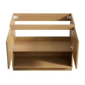 English Elm Fino Freestanding Bathroom Vanity Cabinet Oak Woodgrain Plywood Soft Close Doors W2615P506487