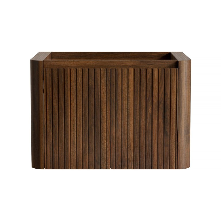 English Elm Loran Wall Mounted Plywood Bathroom Cabinet with Woodgrain Finish and Soft Close Door Walnut W2615P533568