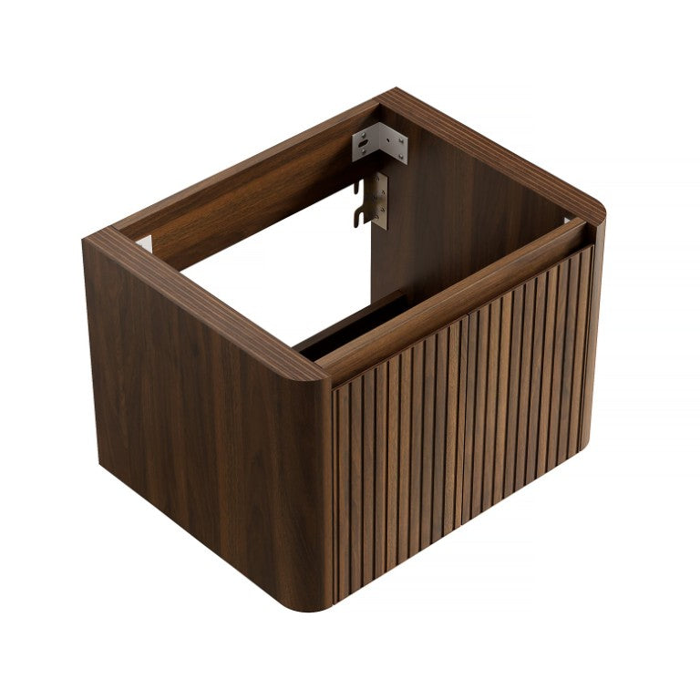 English Elm Loran Wall Mounted Plywood Bathroom Cabinet with Woodgrain Finish and Soft Close Door Walnut W2615P533568