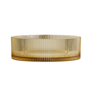 English Elm Sonny Crystal Glass Vessel Sink Round Bowl with Striped Texture for Bathroom Vanity W2615P538467
