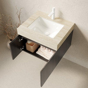 English Elm Muri Floating Bathroom Vanity Sintered Stone Top Plywood Cabinet Soft Close Doors W2615S00681