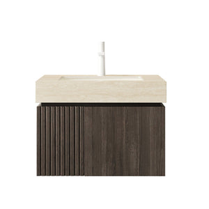 English Elm Muri Floating Bathroom Vanity Sintered Stone Top Plywood Cabinet Soft Close Doors W2615S00681