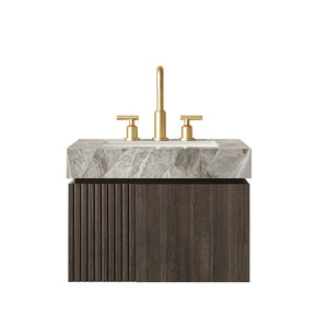 English Elm Muri Floating Bathroom Vanity Sintered Stone Top Plywood Cabinet Undermount Basin W2615S00683