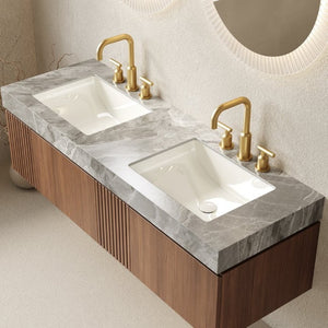 English Elm Muri 60 Inch Floating Double Basin Vanity Sintered Stone Top Oak Woodgrain Cabinet W2615S00735