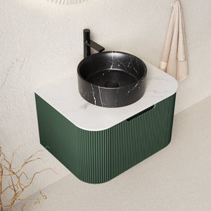 English Elm Dina Floating Bathroom Vanity with Sintered Stone Top and Matte Black Ceramic Basin W2615S00763