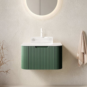English Elm Dina Floating Bathroom Vanity with Crystal Glass Basin and Sintered Stone Countertop W2615S00764