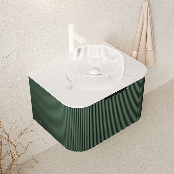 English Elm Dina Floating Bathroom Vanity with Crystal Glass Basin and Sintered Stone Countertop W2615S00764