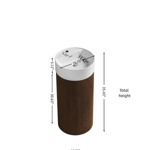 English Elm Jinbo Cylindrical Freestanding Bathroom Vanity Sculptural Wood Cabinet with Solid Surface Basin Walnut W2615S00787