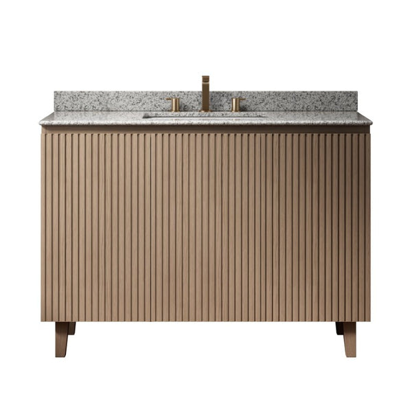 English Elm Doin 48 Inch Freestanding Bathroom Vanity Granite Top Undermount Basin Woodgrain Cabinet W2615S01016