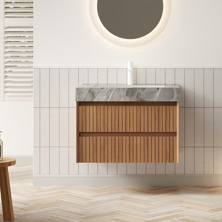 English Elm Tilley Floating Bathroom Vanity with Sintered Stone Top Plywood Cabinet and Soft Close Drawers W2615S01060