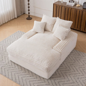 English Elm 012-Luxury Corduroy Sofa Bed Chaise with Memory Foam Fill and Four Washable Pillows W2636P262527