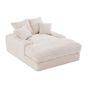 English Elm 012-Luxury Corduroy Sofa Bed Chaise with Memory Foam Fill and Four Washable Pillows W2636P262527