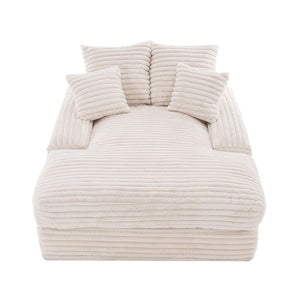 English Elm 012-Luxury Corduroy Sofa Bed Chaise with Memory Foam Fill and Four Washable Pillows W2636P262527