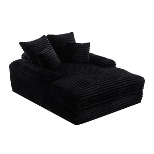 English Elm 012-Luxury Corduroy Chaise Lounge Sofa Bed with Memory Foam Fill and Four Pillows W2636P289117