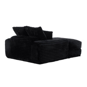 English Elm 012-Luxury Corduroy Chaise Lounge Sofa Bed with Memory Foam Fill and Four Pillows W2636P289117