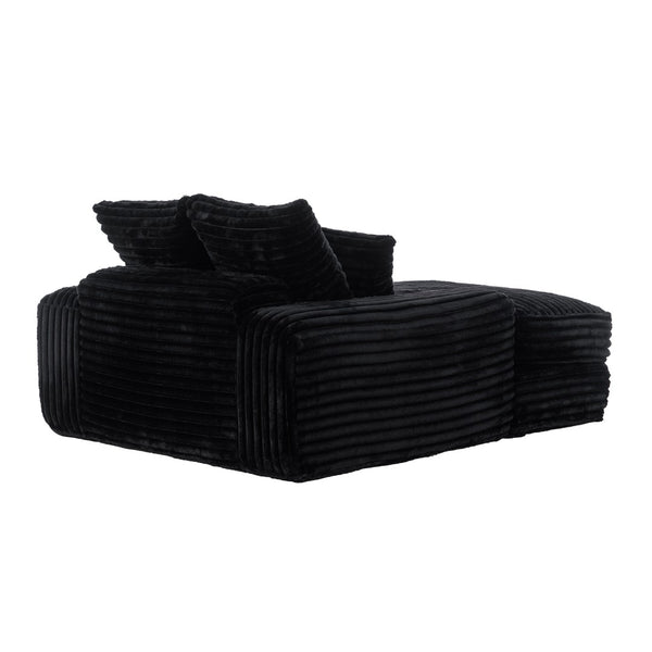 English Elm 012-Luxury Corduroy Chaise Lounge Sofa Bed with Memory Foam Fill and Four Pillows W2636P289117