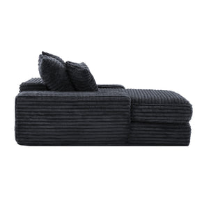 English Elm 012-Luxury Corduroy Chaise Lounge Sofa Bed with Four Pillows for Compact Living Spaces W2636P341034