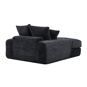 English Elm 012-Luxury Corduroy Chaise Lounge Sofa Bed with Four Pillows for Compact Living Spaces W2636P341034
