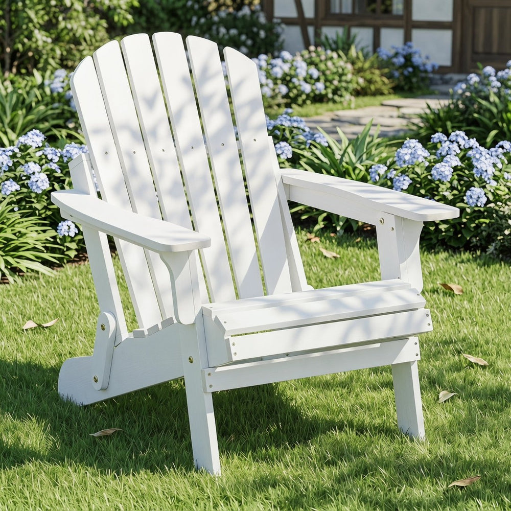 English Elm Oversize Hemlock Wood Folding Adirondack Chair Weather Resistant Patio Porch Deck W2640P470156