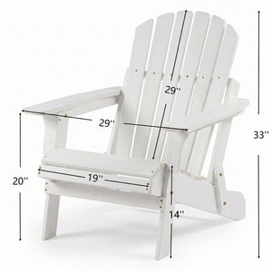 English Elm Oversize Hemlock Wood Folding Adirondack Chair Weather Resistant Patio Porch Deck W2640P470156