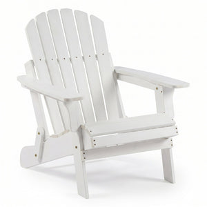 English Elm Oversize Hemlock Wood Folding Adirondack Chair Weather Resistant Patio Porch Deck W2640P470156