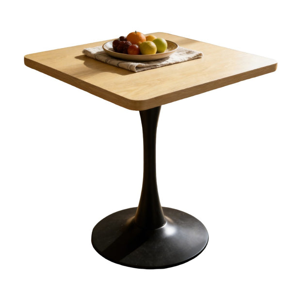English Elm Square Tulip Pedestal Dining Table Mid Century Modern Bistro Style for Small Spaces W2641P460035
