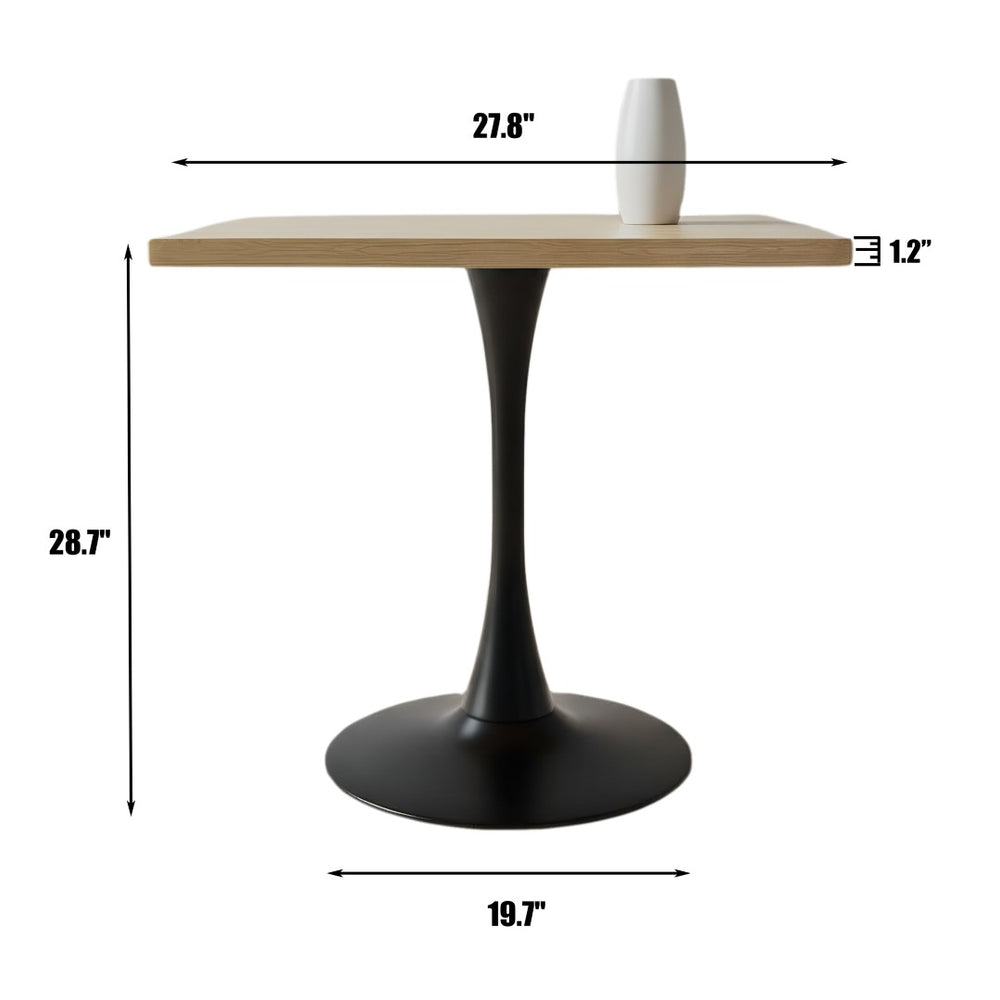 English Elm Square Tulip Pedestal Dining Table Mid Century Modern Bistro Style for Small Spaces W2641P460035
